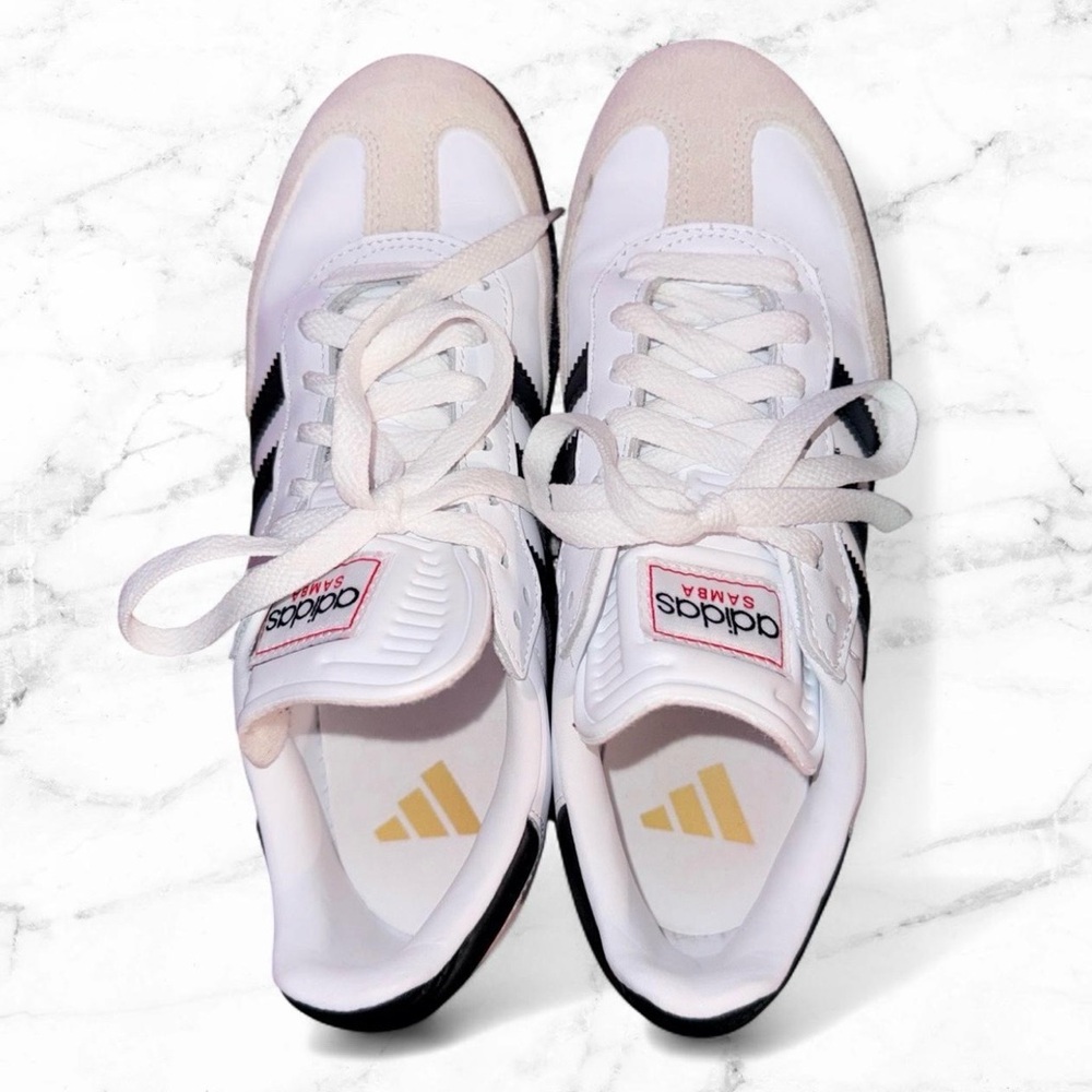 EUC Adidas Samba OG white trainers (Kids 5.5/Womens 7)